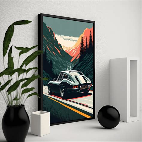 Vintage Car Poster, Sport Car Wall Art, Retro Poster, Vintage Wall Art, Classic Car Print, Retro ...