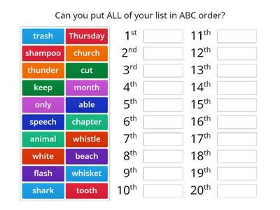 Abc order - Teaching resources