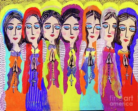 Seven Spanish Rainbow Angels Painting by Sandra Silberzweig | Pixels