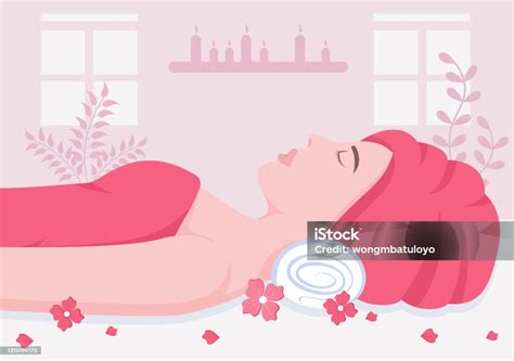 Massage Vector Illustration In Beauty Salon Body Spa Relaxation Facial