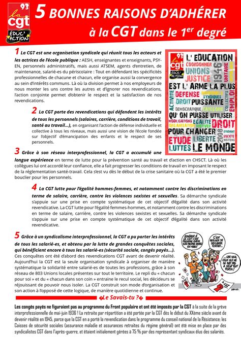 Tract Bonnes Raisons Dadh Rer La Cgt Dans Les Coles