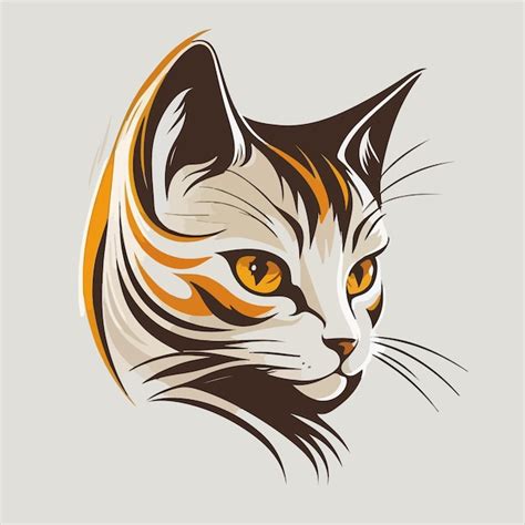 Premium Vector | Simple stylized cat head for logo design