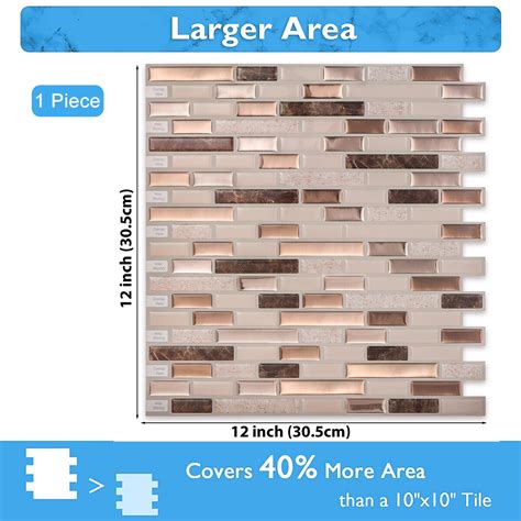 Vividtiles Big Size Inch Self Adhesive Waterproof Heatproof Vinyl