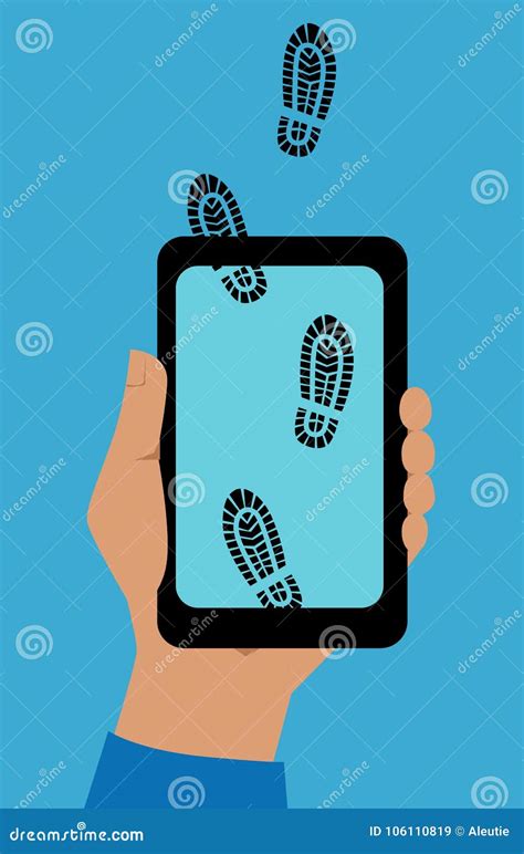 Digital Footprint And Security Stock Vector Illustration Of Online