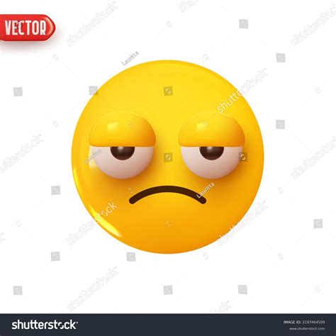 Emoji Face Worried Indifferent Emoticon Yellow Stock Vector (Royalty ...