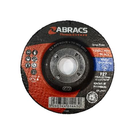 Abracs Phoenix Ii 115mm X 6mm Metal Grinding Disc Pk Of 10 Welding