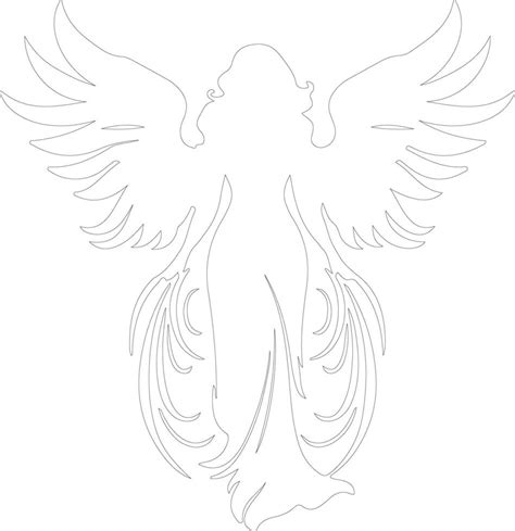 Angel Outline Silhouette 38486451 Vector Art At Vecteezy