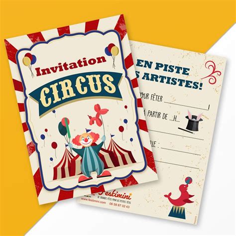 Invitation Anniversaire Enfant Imprimer Th Me Clown Et Cirque