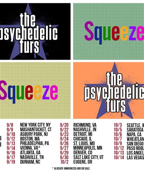 The Psychedelic Furs & Squeeze - American Tour 2023 - 02 October 2023 ...