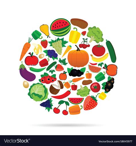 Fruit And Vegetable Circle Royalty Free Vector Image