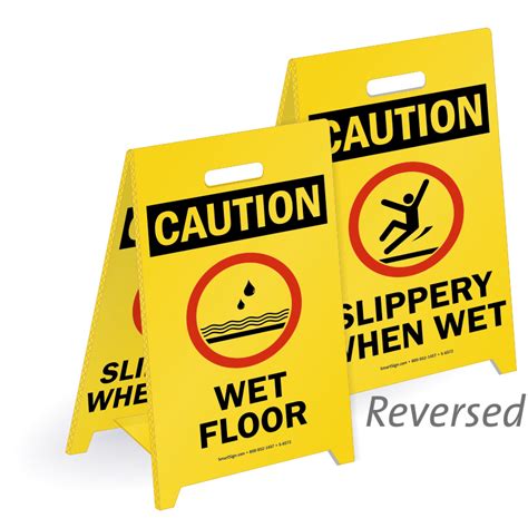 Wet Floor Slippery When Wet Reversible Fold Ups Sign Sku S 6572