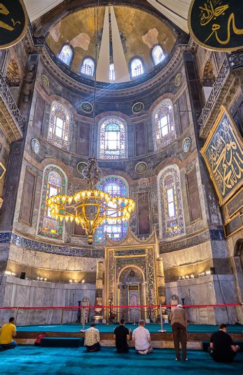 Interior Of Hagia Sophia Mosque And Byzantine Church In Istanbul Turkey