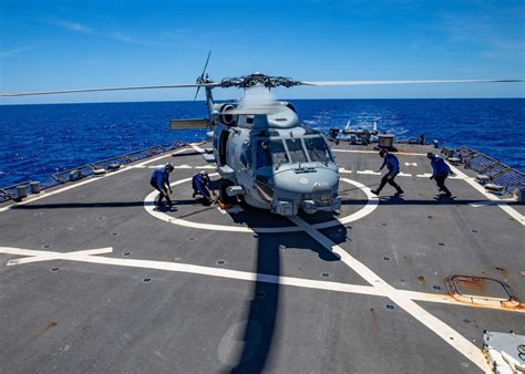 Dvids Images Uss Barry Conducts Flight Operations With Helicopter