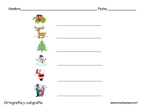 Ficha Infantil Navidad Ortografía Y Caligrafía 03 Fichas Worksheets Recursos Educativos