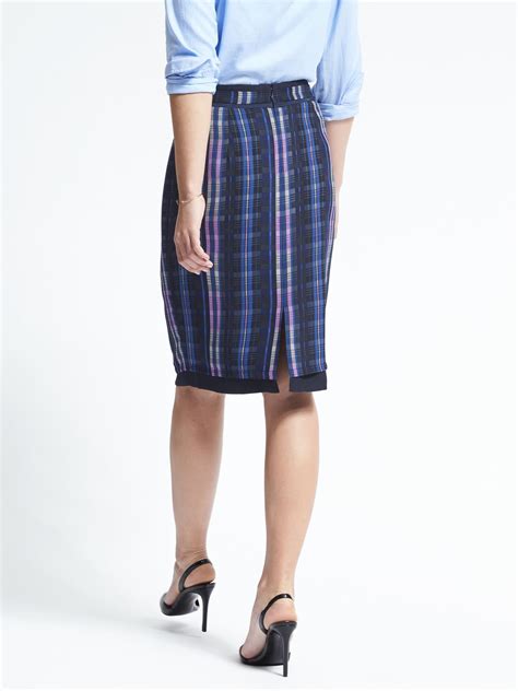 Plaid Midi Pencil Skirt Banana Republic