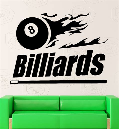 Vinyl Decal Billiards Wall Sticker Hobbies Sport Leisure Entertainment