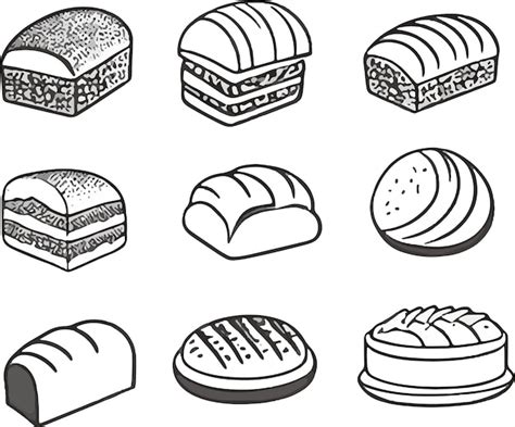 Premium Vector | A collection of different types of bread