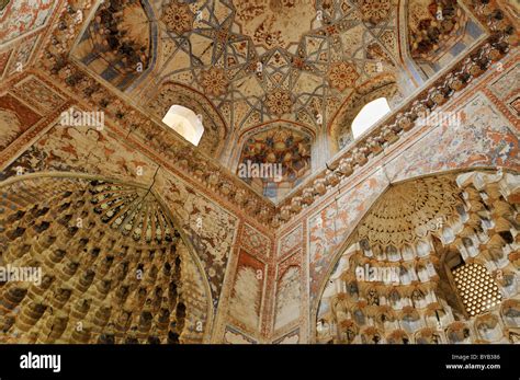 Painted Interior Of Abdul Aziz Chan Madrassah Bukhara Buchara Silk