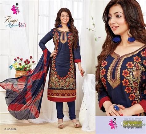 Semi Stitched Navy Blue Semi Stitched Churidar Suit At Rs 950 Piece In