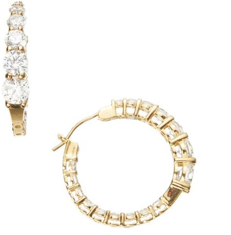 Swarovski® Crystal And Gold Graduated Hoop Earrings