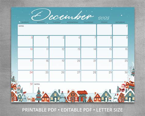 Editable December 2023 Calendar Wall December Calendar With - Etsy in ...