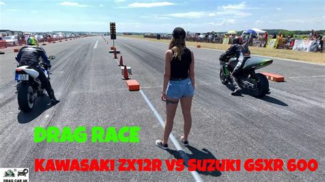 Kawasaki Zx12r Vs Suzuki Gsxr 600 Motorcycle Drag Racing 14 Mile 🏍🚦