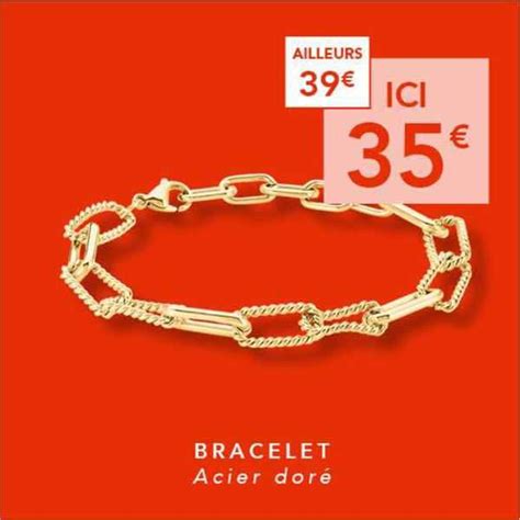 Promo Bracelet Acier Doré chez Trésor Bijoux iCatalogue fr