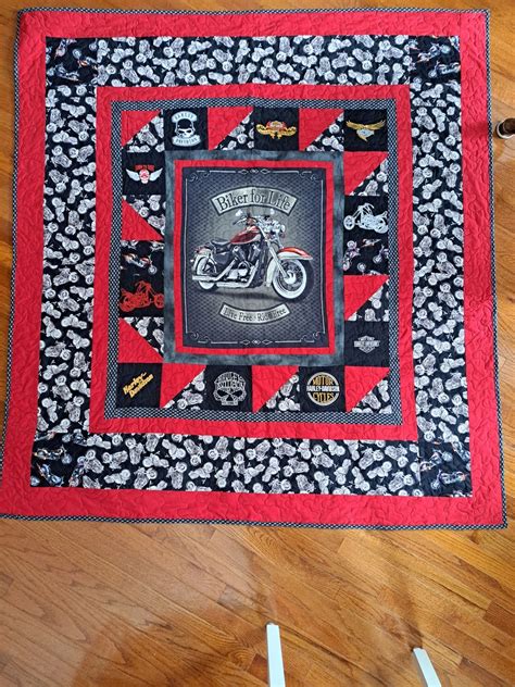 Harley Davidson Quilt Etsy