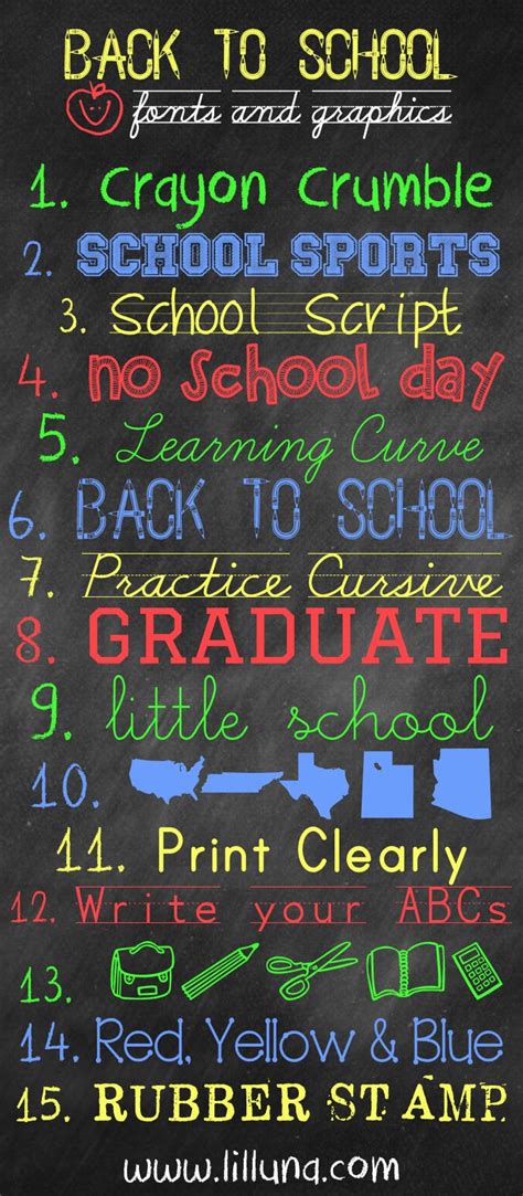 Free Back To School Fonts And Graphics Lets Diy It All With