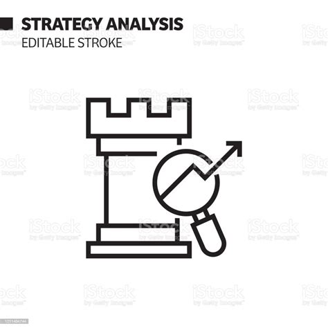 전략 해석 선 아이콘 윤곽선 벡터 기호 그림 픽셀 완벽 편집 스트로크 0명에 대한 스톡 벡터 아트 및 기타 이미지 0명