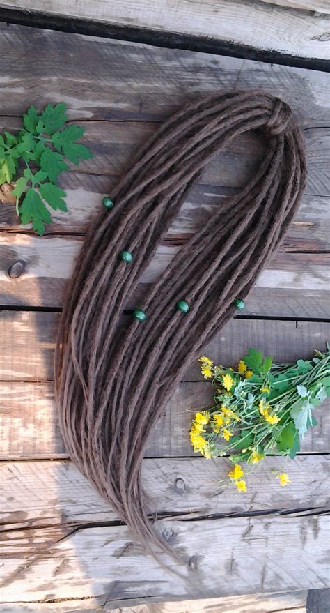 SYNTHETIC DREADS Brown full set double ended dreadlocks. Soft