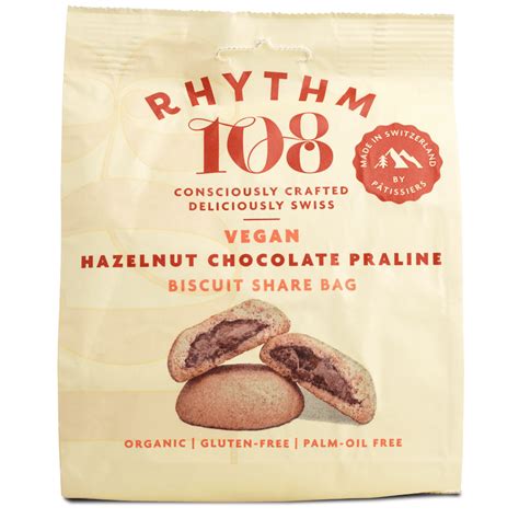 Rhythm 108 Hazelnut Chocolate Praline Biscuit Share Bag 135g Siradis