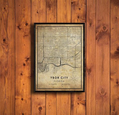 Ybor City Map Print Ybor City Map Florida Map Art Ybor Etsy