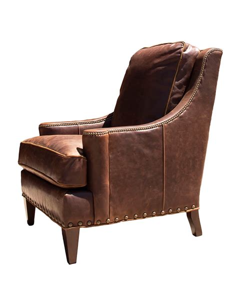 Amos Lounge Chair Distressed Leather Chair