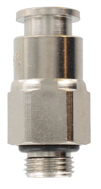 Straight Male Bsp Cylindrical Push In Fitting In Nickel Plated Brass