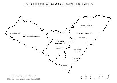 MAPA DE ALAGOAS Mapas Para Colorir