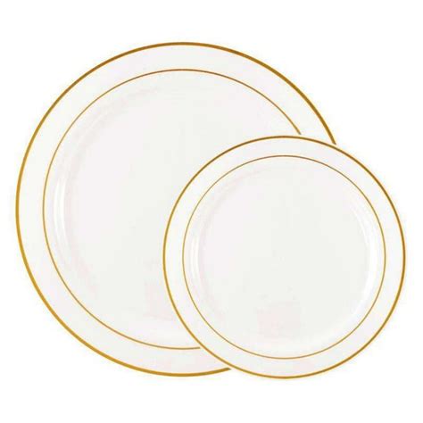 Smarty Had A Party White With Gold Edge Rim Plastic Wedding Value Set