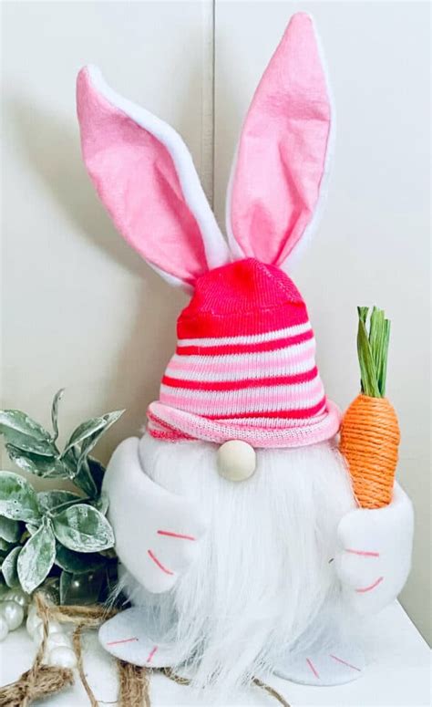 DIY Easter Bunny Gnome No Sew Dollar Tree Craft Single Girl S DIY