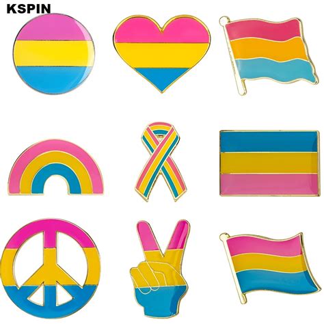 Pansexual Pride Metal Flag Pin Badge Decorative Brooch Pins For Clothes