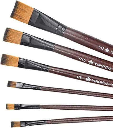 Pcs Flat Paint Brush Set For Oil And Acrylic Painting Variety Of