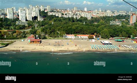 The beach in Burgas Bulgaria panorama Stock Photo - Alamy