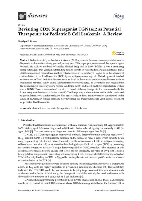 Pdf Revisiting Cd28 Superagonist Tgn1412 As Potential Therapeutic For