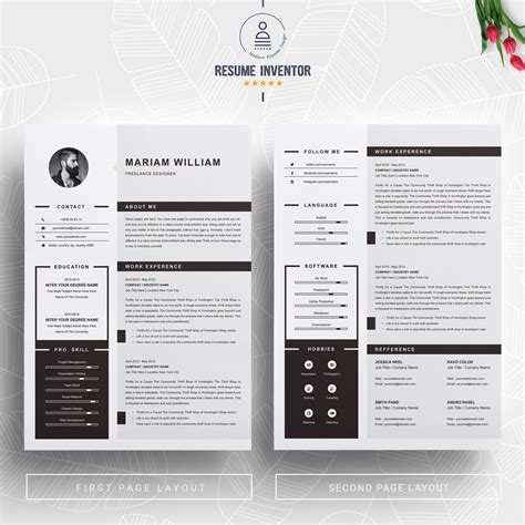 Freelancer Resume Template Templatemonster