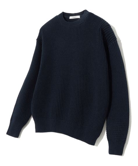 Musinsa Knitted Knittedxkkst Soft Cotton Heavy Waffle Knit Navy