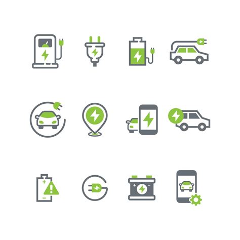 Set Of Electric Car Icon 7356664 Vector Art At Vecteezy