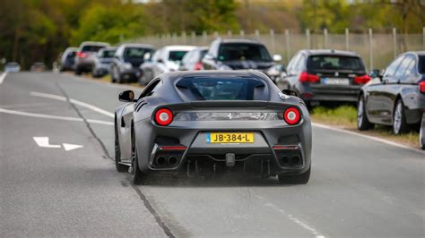 Matte Black Ferrari F Tdf Revs And Accelerations Youtube