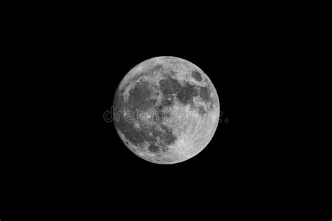 Black And White Image Of Full Moon Stock Image Image Of Crater