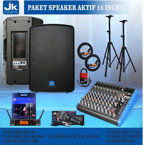 Jual Paket Speaker Aktif 15inc Jk Coustic Paket Karaoke Shopee Indonesia