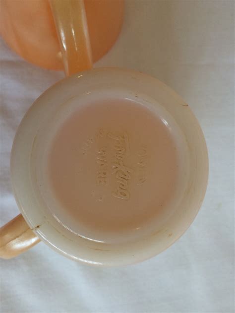 Vintage Peach Luster Fire King Coffee Mug Pair Etsy