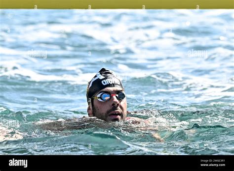 Dario Verani Of Italy Reacts After Competing In The Open Water Km Men